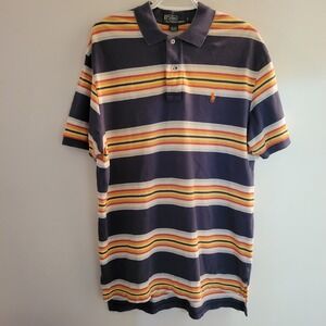 Polo Ralph Lauren Short Sleeve Polo Shirt Men's Size Large Blue Yellow Orange